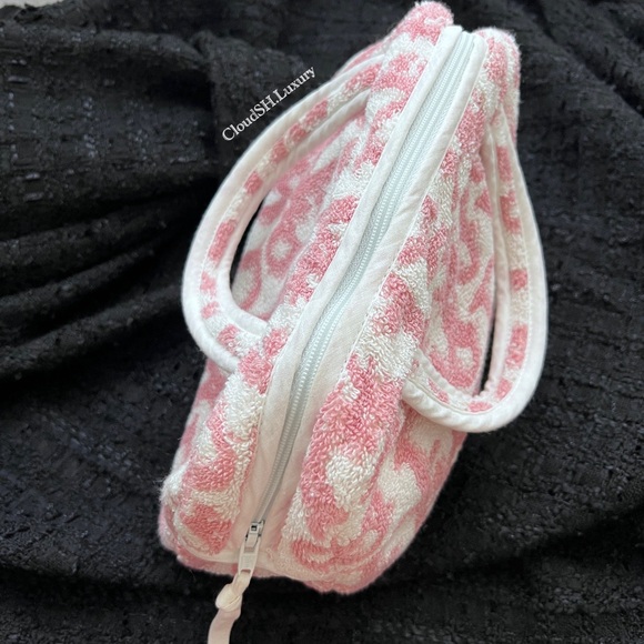 Auth Dior Pink Terry Cloth Trotter Monogram Mini Bag - Vintage - Picture 6 of 16